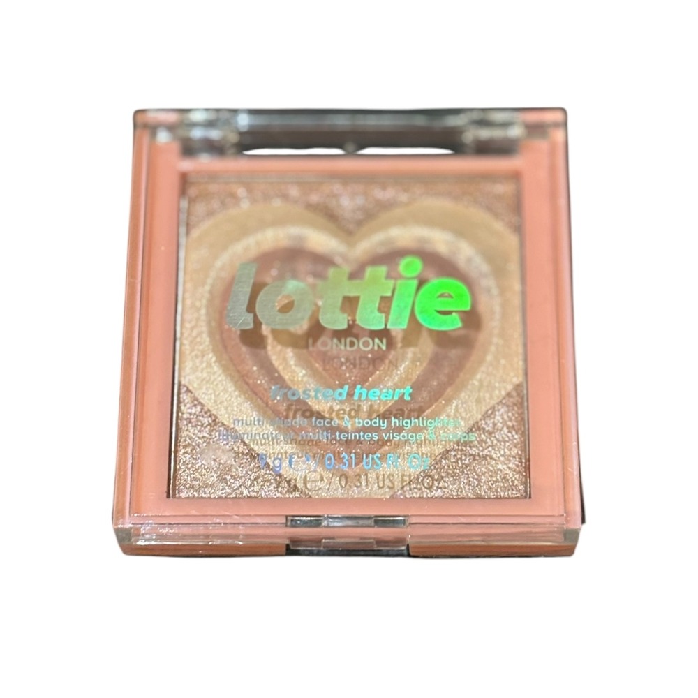 Lottie London Frosted Heart Face and Body Highlighter Multi-Shade Shimmer 8.8g